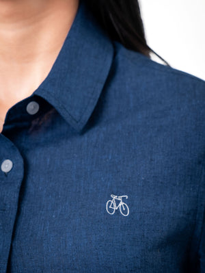 Camisa Lino Azul Marino