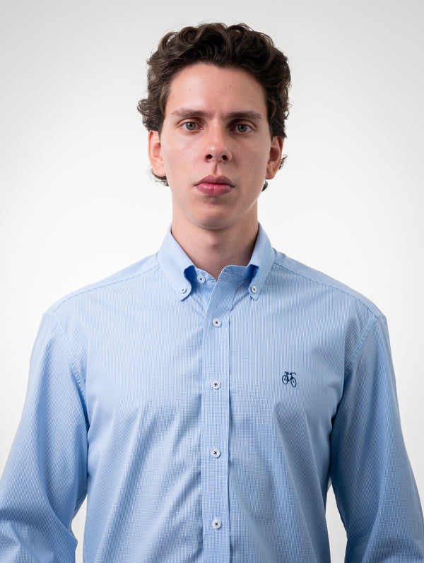 Camisa Cuadros Azul Cielo