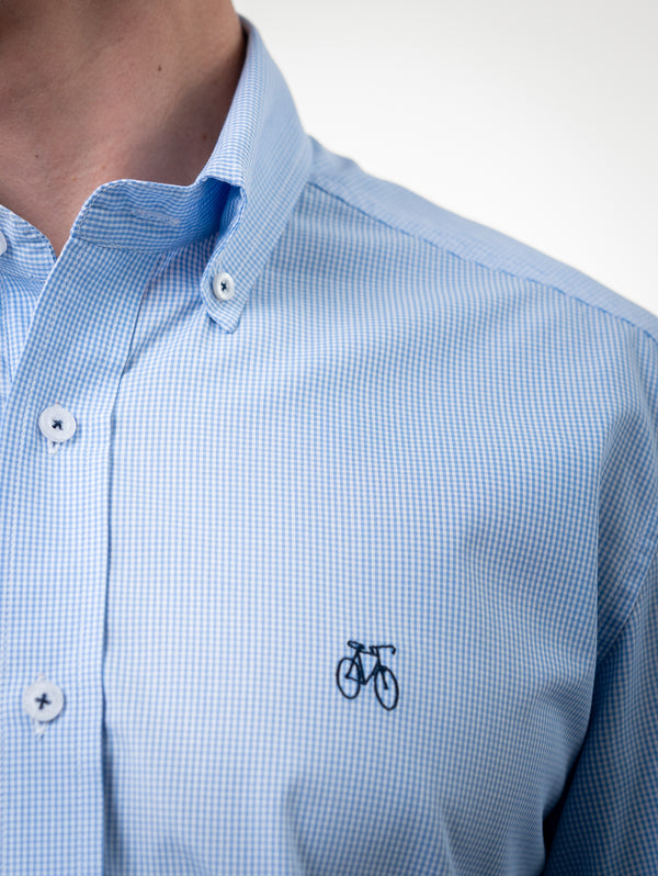 Camisa Cuadros Azul Cielo