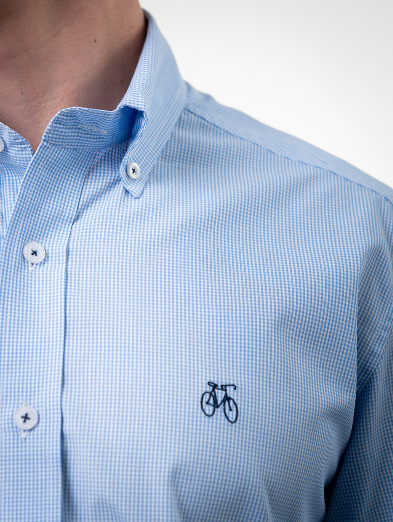 Camisa Cuadros Azul Cielo