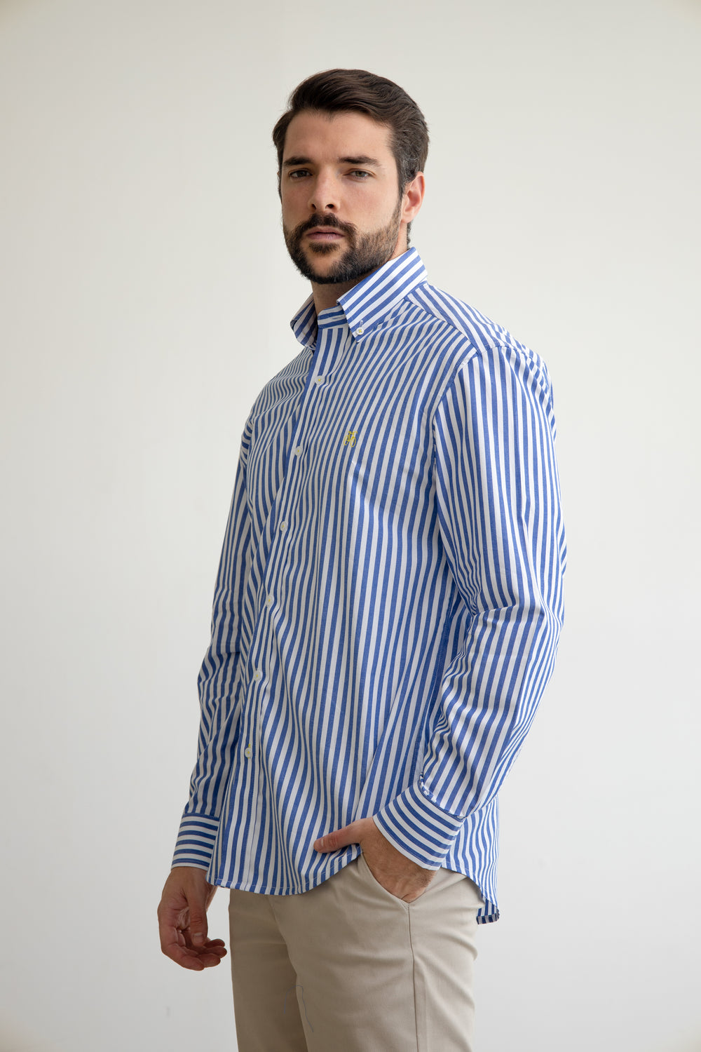 Camisa Rayas Azul Intenso