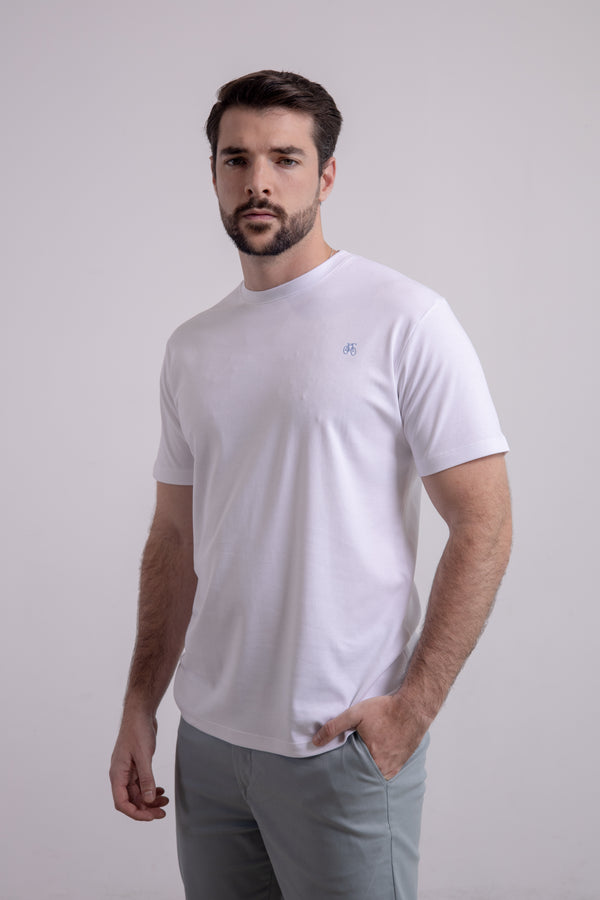 Franela Blanca Cuello Redondo