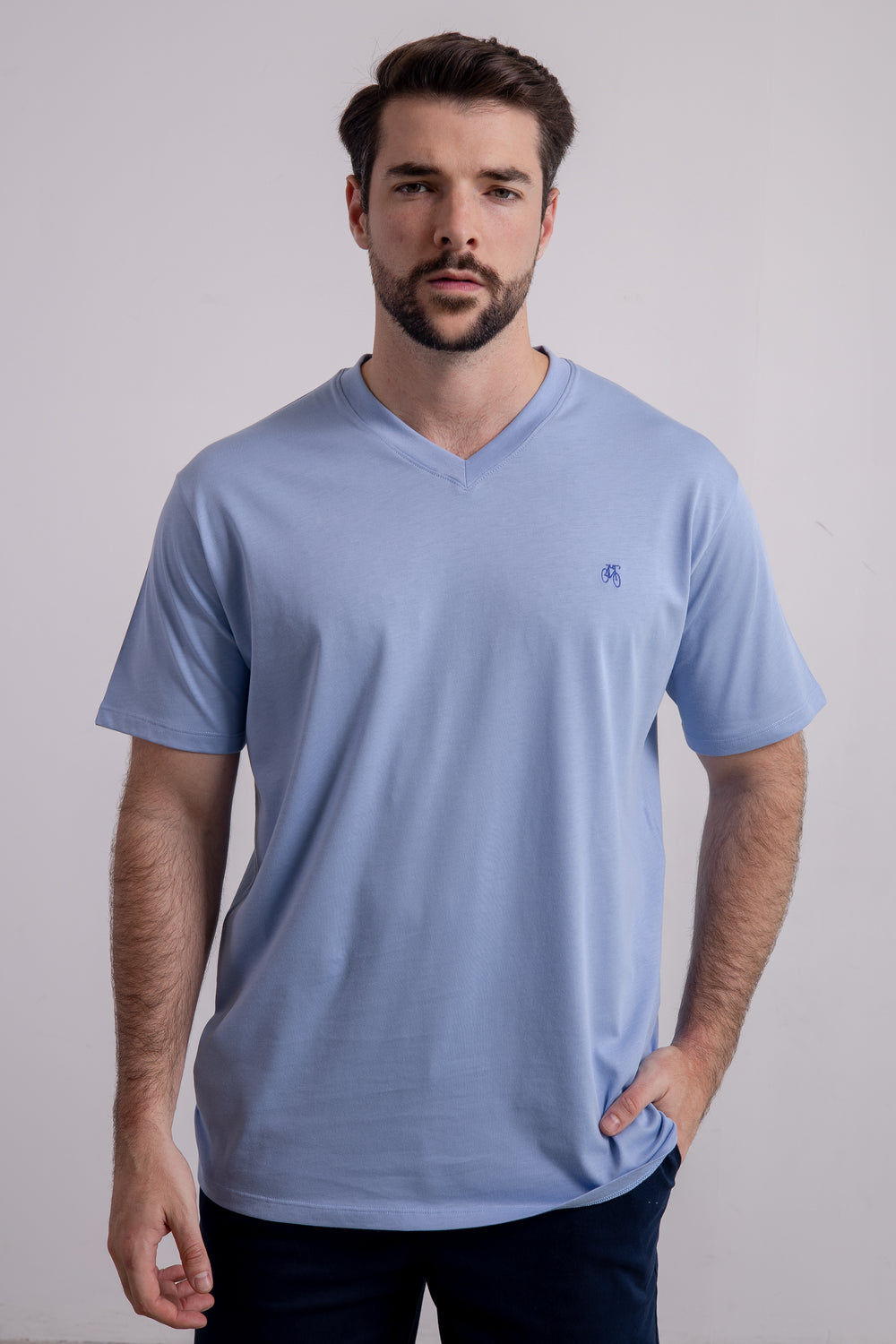 Franela Azul Cielo Cuello V