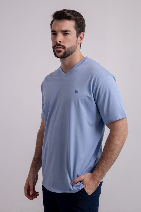 Franela Azul Cielo Cuello V