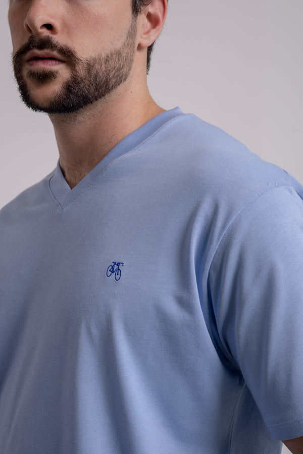 Franela Azul Cielo Cuello V