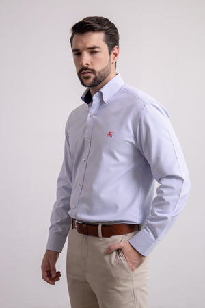 Camisa Rayas Azules Manga Larga