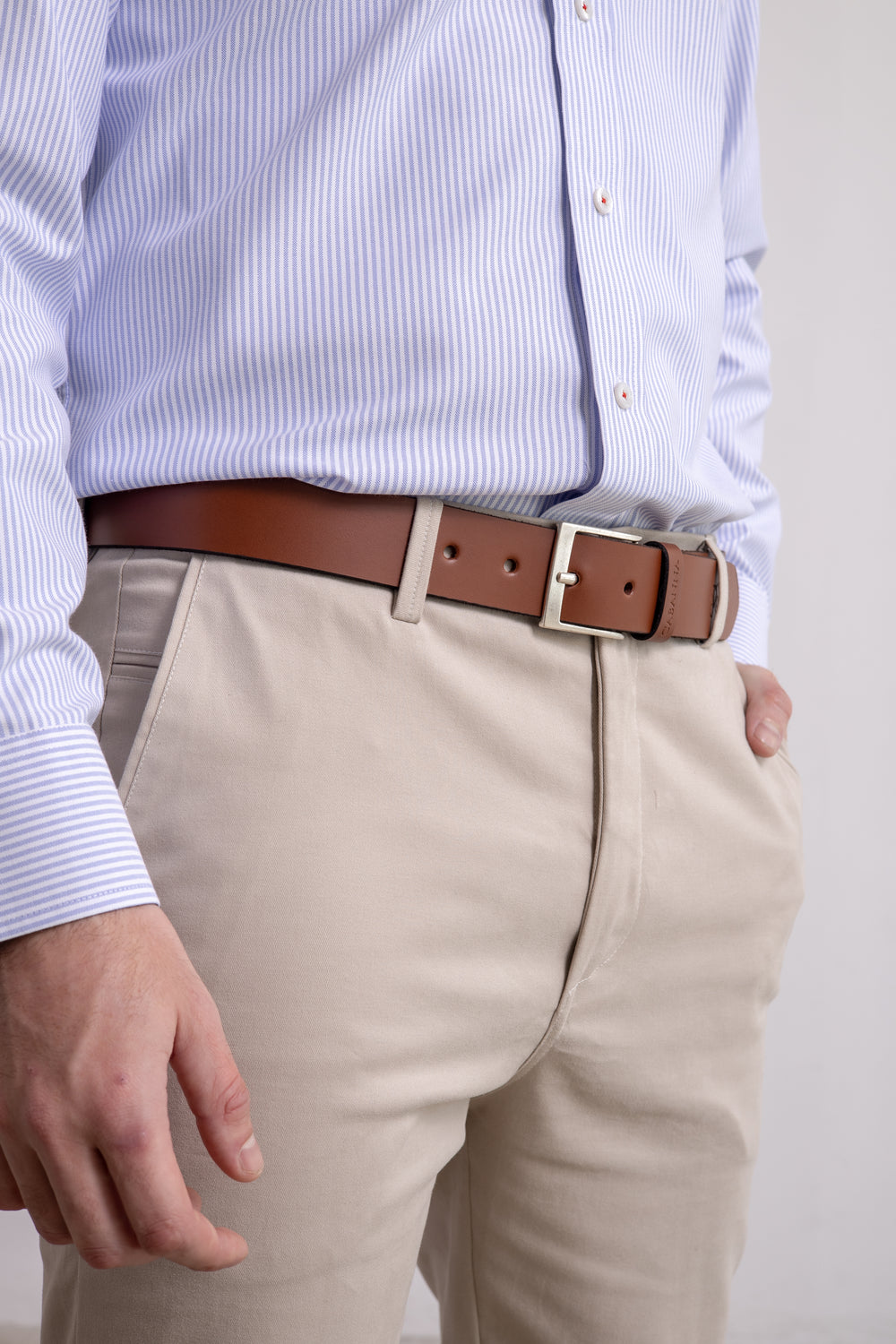 Correa Casual Piel Marrón Claro