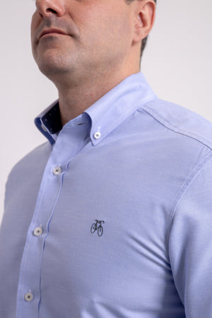 Camisa Azul Horizonte Manga Larga