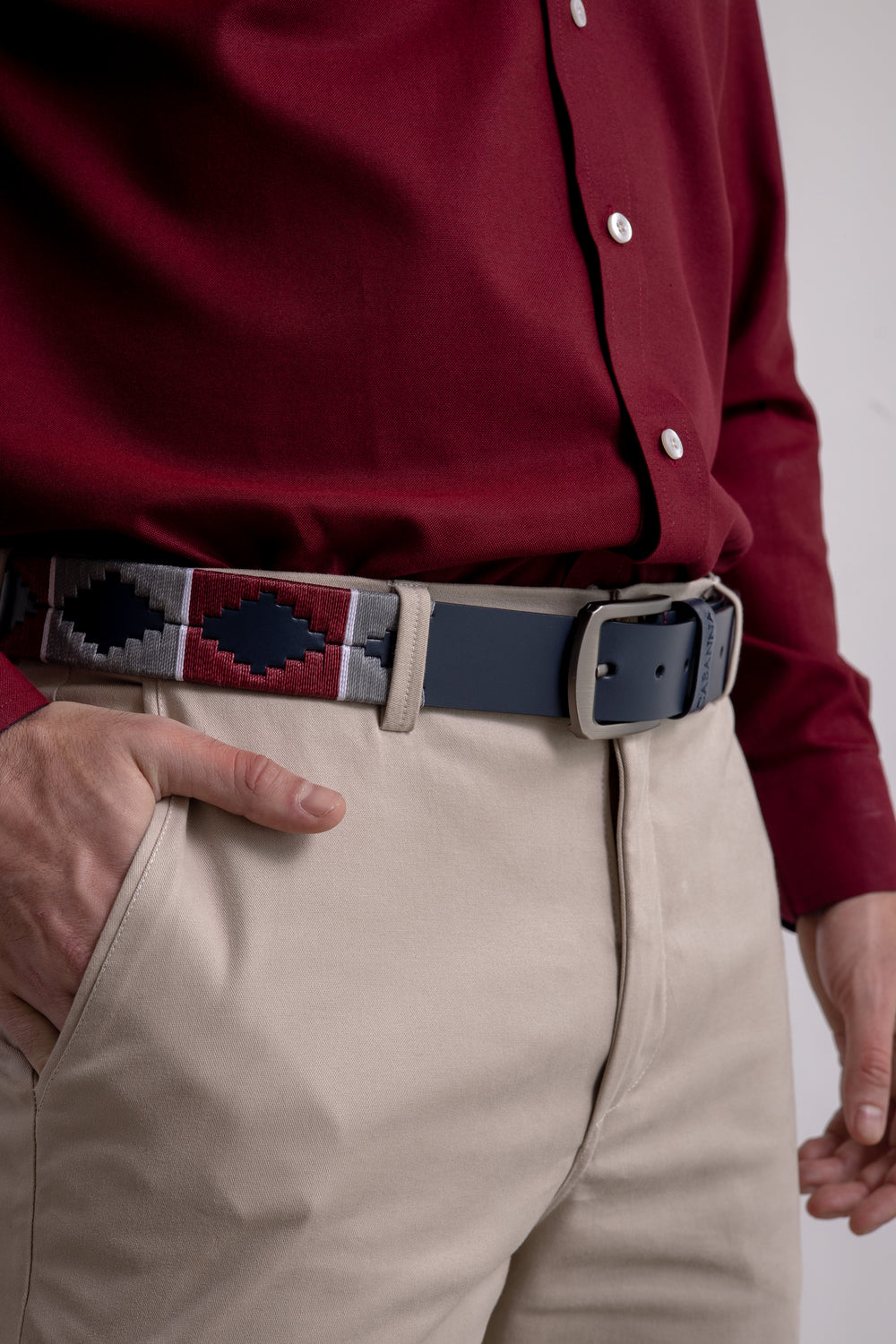 Correa Tejida Piel Azul Oscuro