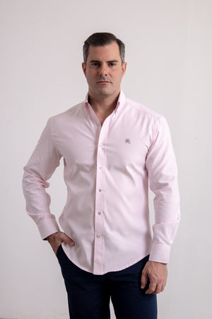 Camisa Rayas Rosada Manga Larga