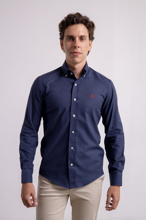 Camisa Azul Marino Manga Larga