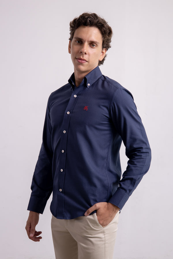 Camisa Azul Marino Manga Larga