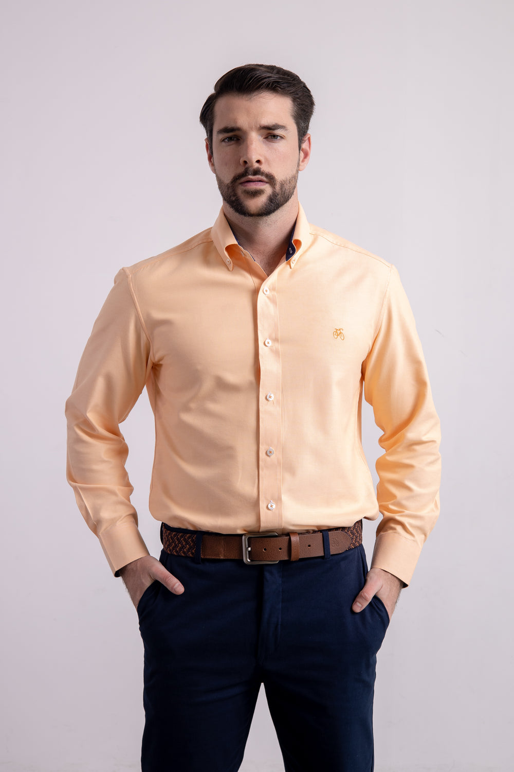 Atardecer en Capri  (Camisa Naranja + Pantalón Azul)