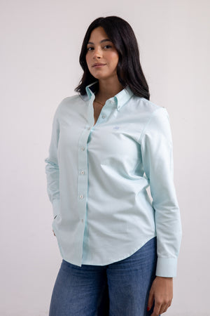 Camisa Dama Aguamarina Button Down