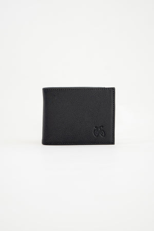 Billetera Piel Negra Corrugada