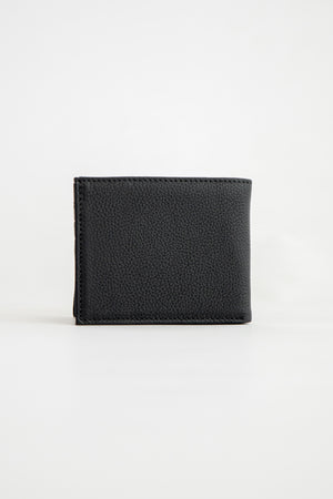 Billetera Piel Negra Corrugada