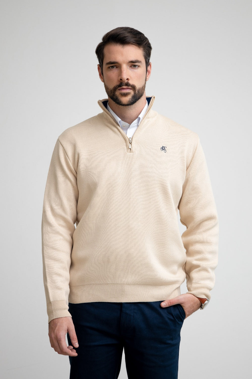 Suéter de cierre beige