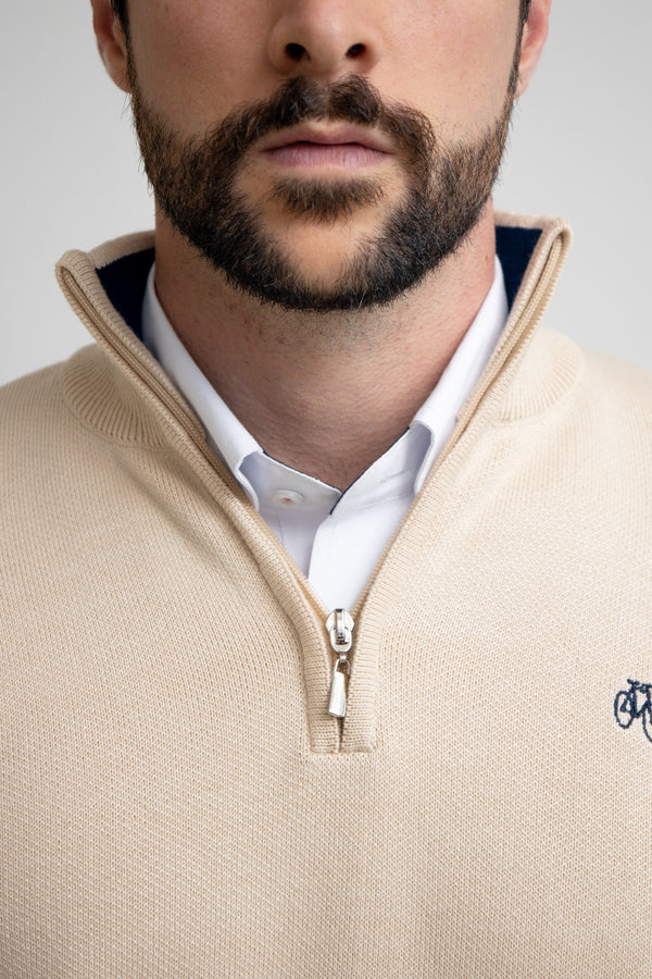 Suéter de cierre beige