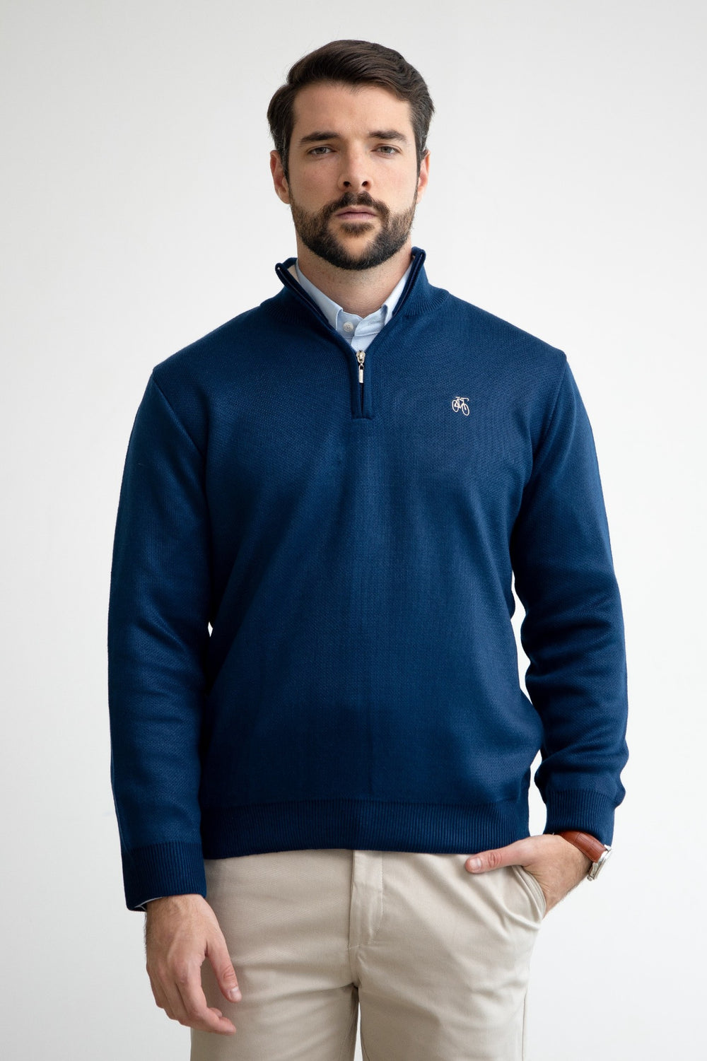 Suéter Cierre Azul Marino
