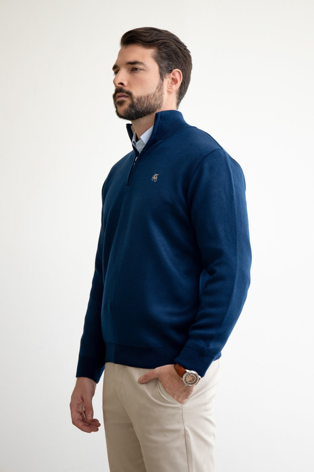 Suéter Cierre Azul Marino