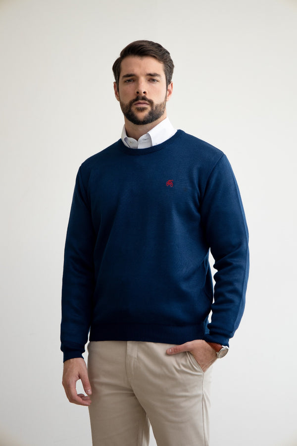 Suéter Cuello Redondo Azul Marino