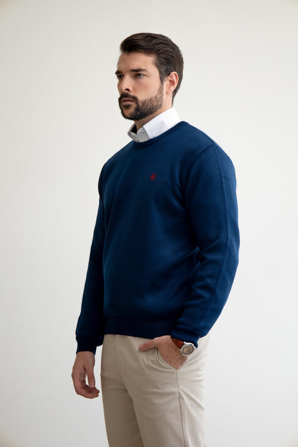 Suéter Cuello Redondo Azul Marino