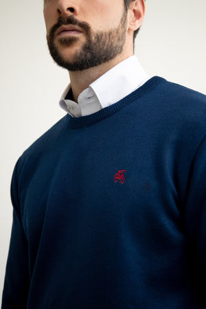 Suéter Cuello Redondo Azul Marino