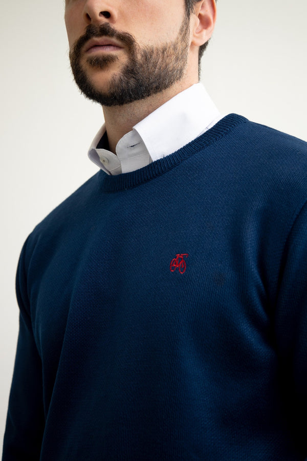 Suéter Cuello Redondo Azul Marino