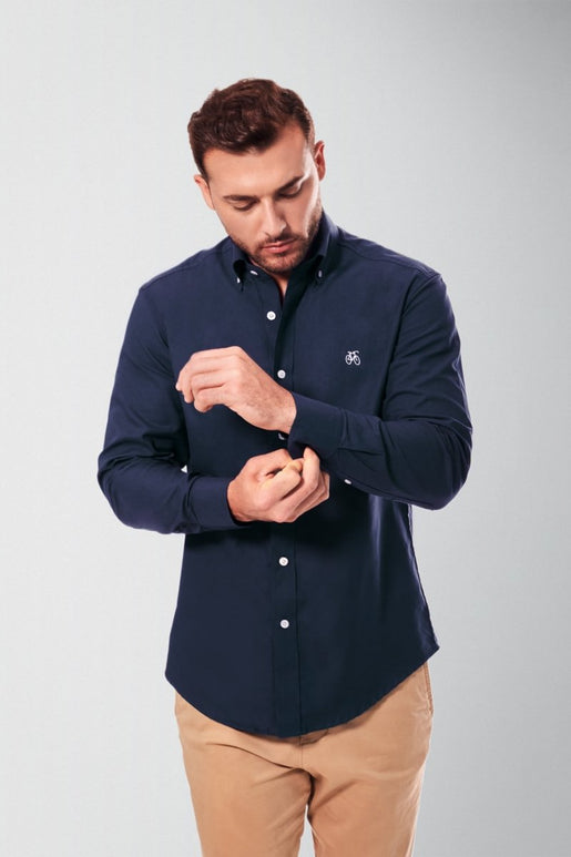 Camisa Azul Marino Manga Larga