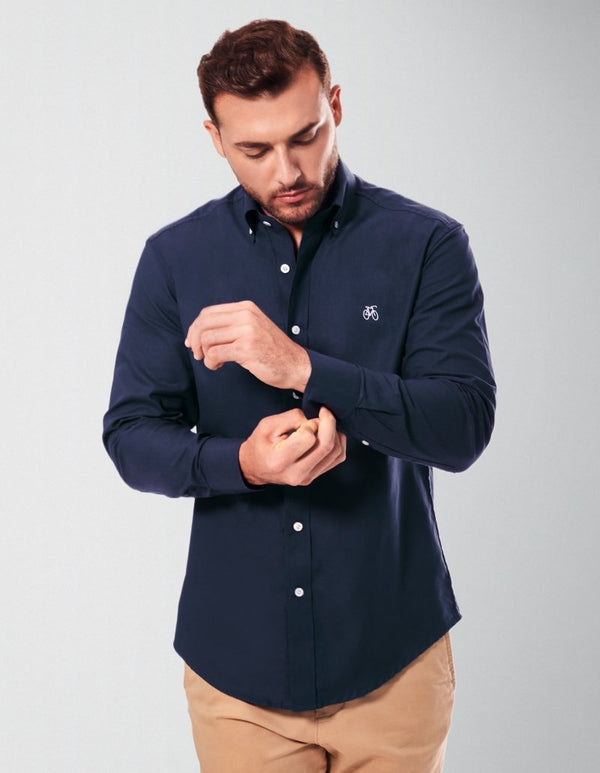 Camisa Azul Marino Manga Larga