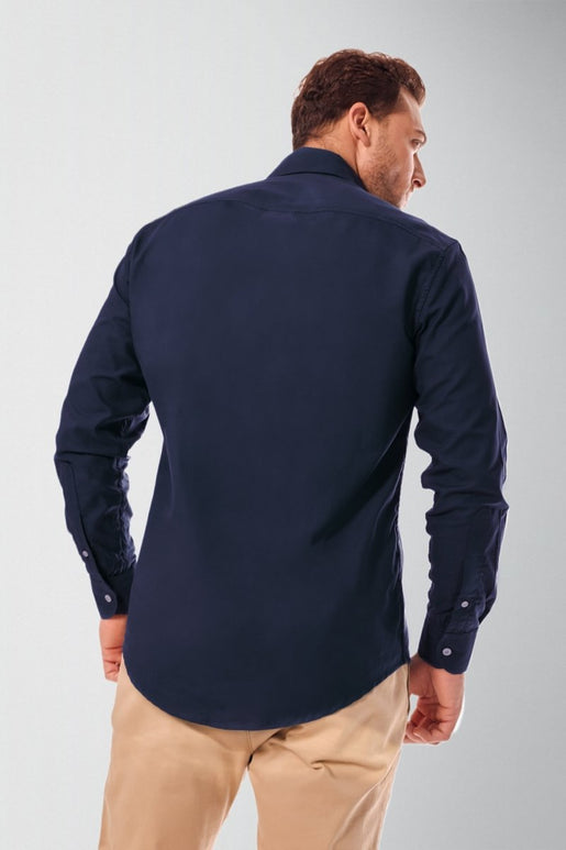 Camisa Azul Marino Manga Larga