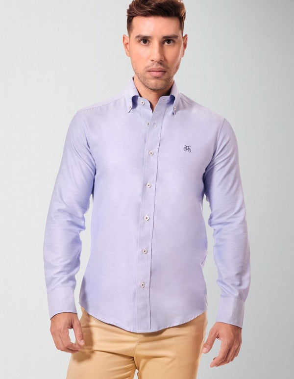 Camisa Azul Horizonte Manga Larga
